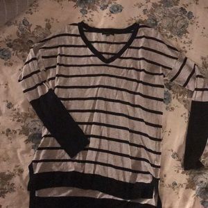 V neck striped long sleeve